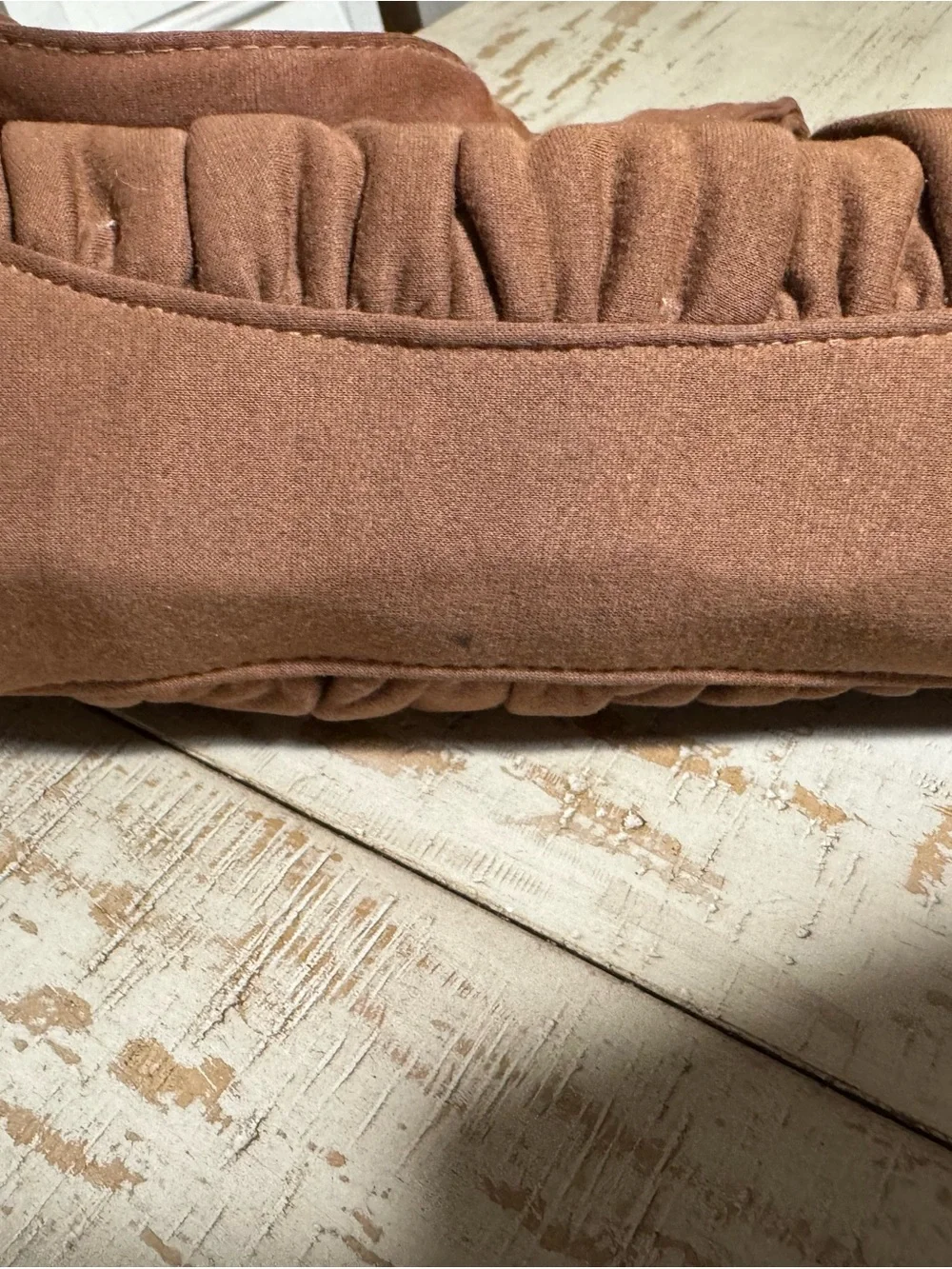 VTG Brown Pleated Frame-Top Shoulder Bag